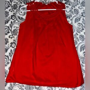 Loft Women’s Red Sleeveless Blouse Size Small